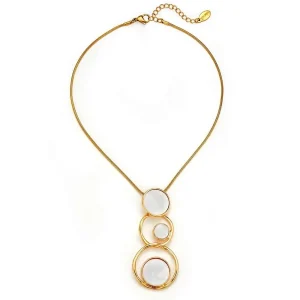 Belle Miss IBRAME golden necklace made of colored mother-of-pearl. Ideal jewelry gift for women in Cyprus.