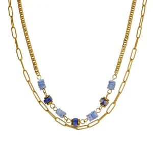 Color Belle Miss Vana double-row necklace with mother-of-pearl. Jewelry gift Cyprus.