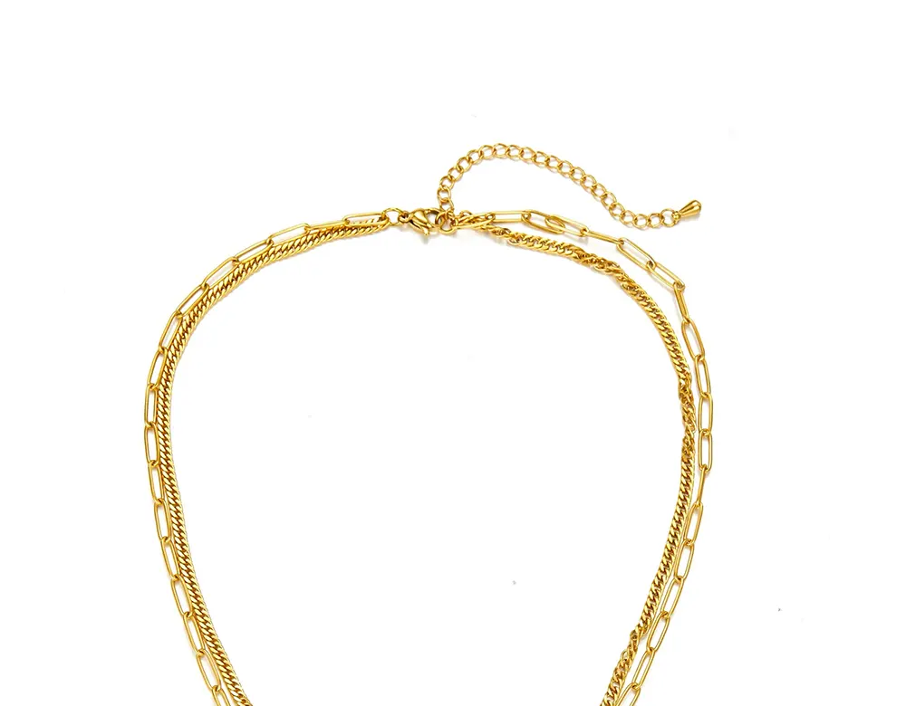 Closure and Extension Belle Miss Vana double-row necklace with mother-of-pearl. Jewelry gift Cyprus.