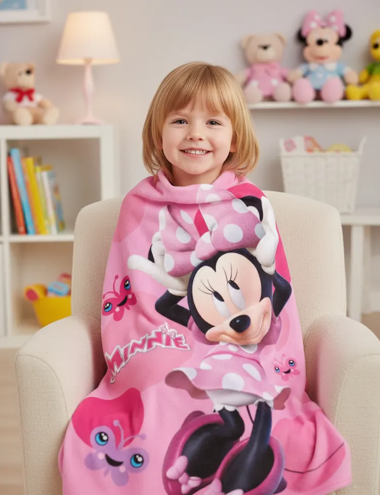 Kids Minnie Mouse Blanket (100x140cm) - Bedding & Gifts in Cyprus - Ideal Gift