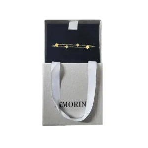 Women's double strand bracelet, Rhinestone, Gold Tone chain, 316L Stainless Steel. Ideal gift in Cyprus Box