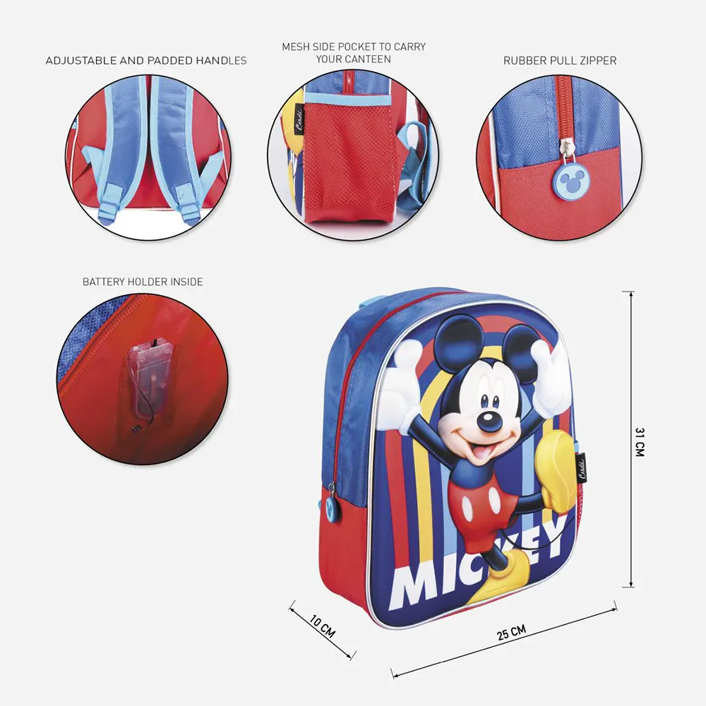 Mickey Mouse 3D Backpack With Lights Cyprus Gifts