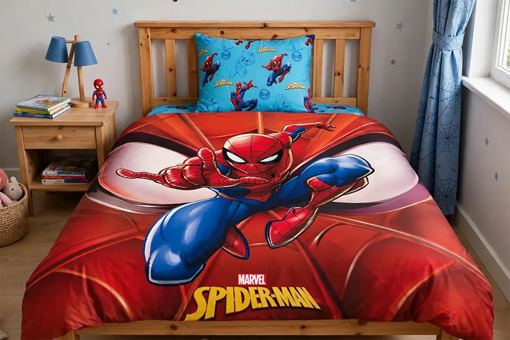 Spiderman Spidey Cuddle Fleece duvet cover 100x150cm official merchandise cyprus close up