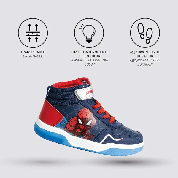 Spiderman Sporty Shoes With Led Lights Sport Kids Marvel Footwear Details Cyprus Specs