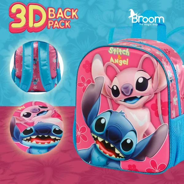 Stitch And Angel 3D Backpack Disney Kids School Bag Cyprus Toys & Gifts Τσάντα