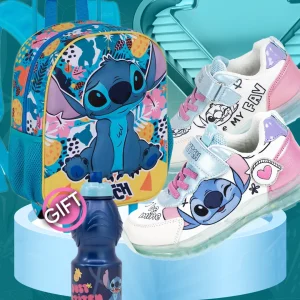 Stitch 3D Backpack With Wheels Trolley School Bag Cyprus Toys & Gifts Bundle With Shoes