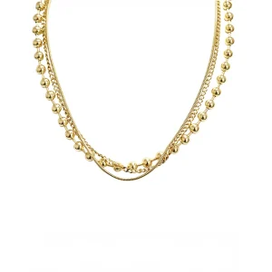 necklace, three-strand design, made from Stainless Steel, featuring rhodium plating.