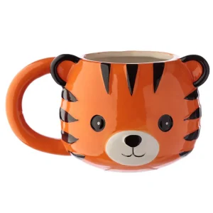Large collectible tiger ceramic mug for home decor and wild animal enthusiasts. Tiger Face