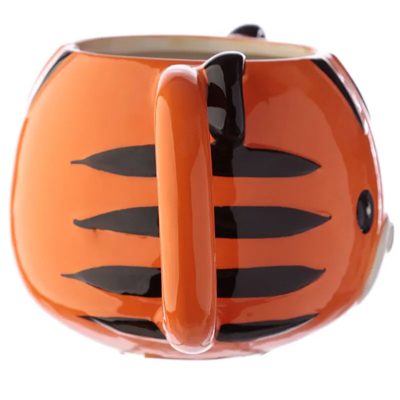 The tiger head mug displayed alongside other animal mugs in the Adoramals range.