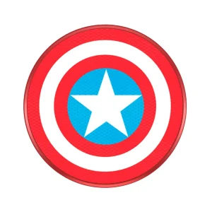 Marvel Captain America officially licensed 3W portable wireless speaker with durable aluminum housing and memory card slot, speaker shield view