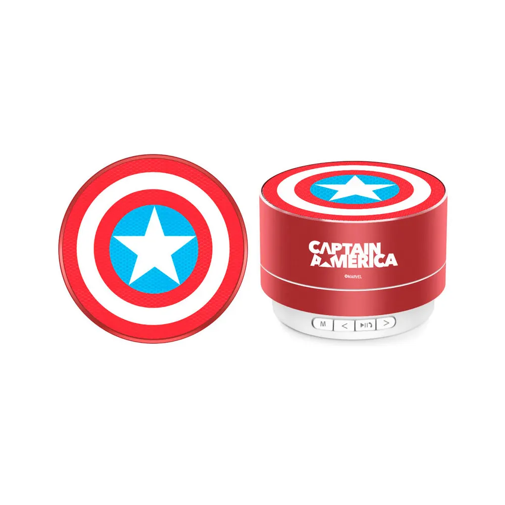 Marvel Captain America officially licensed 3W portable wireless speaker with durable aluminum housing and memory card slot