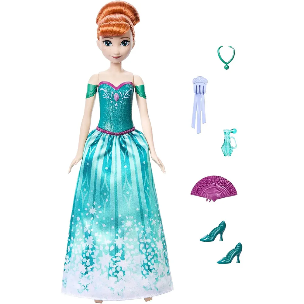Disney Frozen Spin & Reveal toys, Anna Doll with 10 gifts official merchandise cyprus accessories