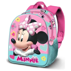 Disney Minnie Charm 3D backpack for preschool with Minnie Mouse embossed design, 30x25x10 cm dimensions, Side View