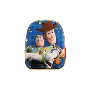 Disney Pixar Toy Story Friends 3D backpack for preschool with Woody and Buzz embossed design, 30x25x10 cm dimensions, Front View