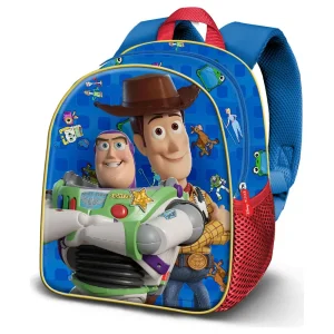Disney Pixar Toy Story Friends 3D backpack for preschool with Woody and Buzz embossed design, 30x25x10 cm dimensions, Side View