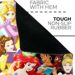 Disney Princesses officially licensed premium desk mat 50x45 cm with protective non-slip rubber base, Fabric & Rubber