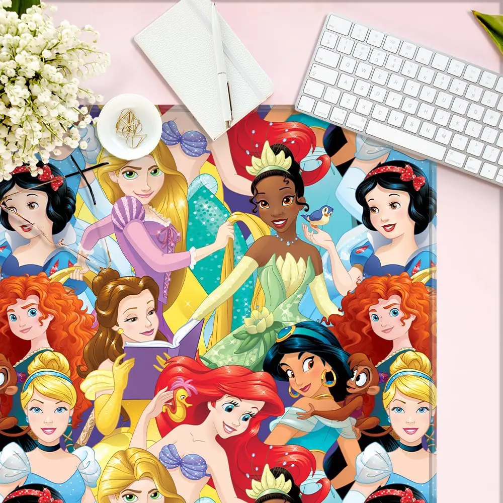 Disney Princesses officially licensed premium desk mat 50x45 cm with protective non-slip rubber base, Design