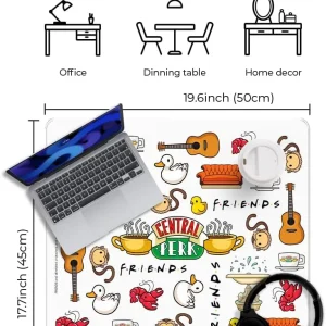 Friends Central Perk officially licensed premium desk mat 50x45 cm for office work and gaming, dimentions