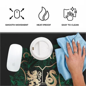 Harry Potter officially licensed premium desk mat 50x45 cm with magical non-slip rubber base, specifications
