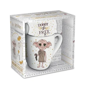 Harry Potter Dobby gift set containing a 315ml ceramic mug with Free Dobby design and socks pack
