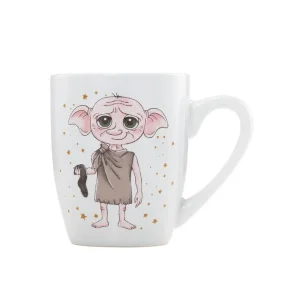 Harry Potter Dobby gift set containing a 315ml ceramic mug with Free Dobby design and socks Front Side