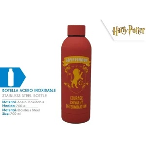 Harry Potter 500ml stainless steel water bottle with a metallic Hogwarts crest.