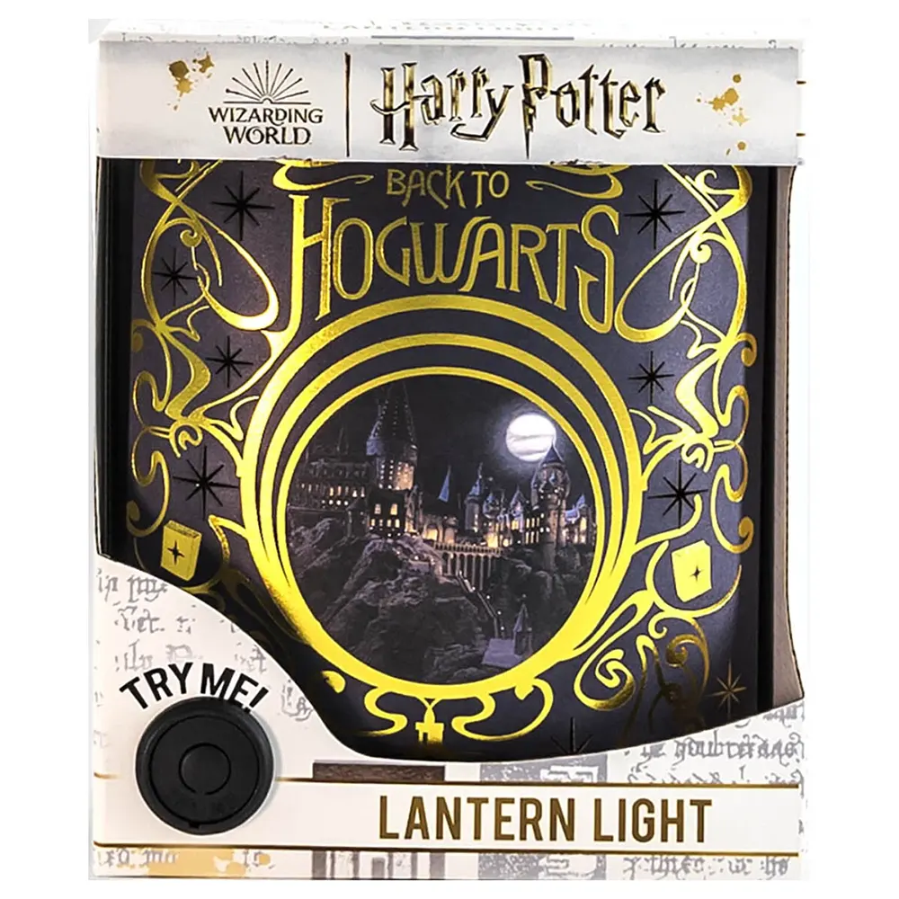 Harry Potter Hogwarts Lantern Light with Gold Accents and Lumos Charm Box Try me