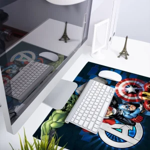 Marvel Avengers officially licensed premium desk mat 50x45 cm with durable non-slip rubber base for gaming and office, desktop setup