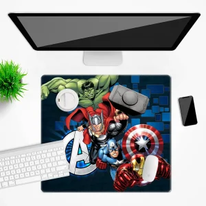 Marvel Avengers officially licensed premium desk mat 50x45 cm with durable non-slip rubber base for gaming and office