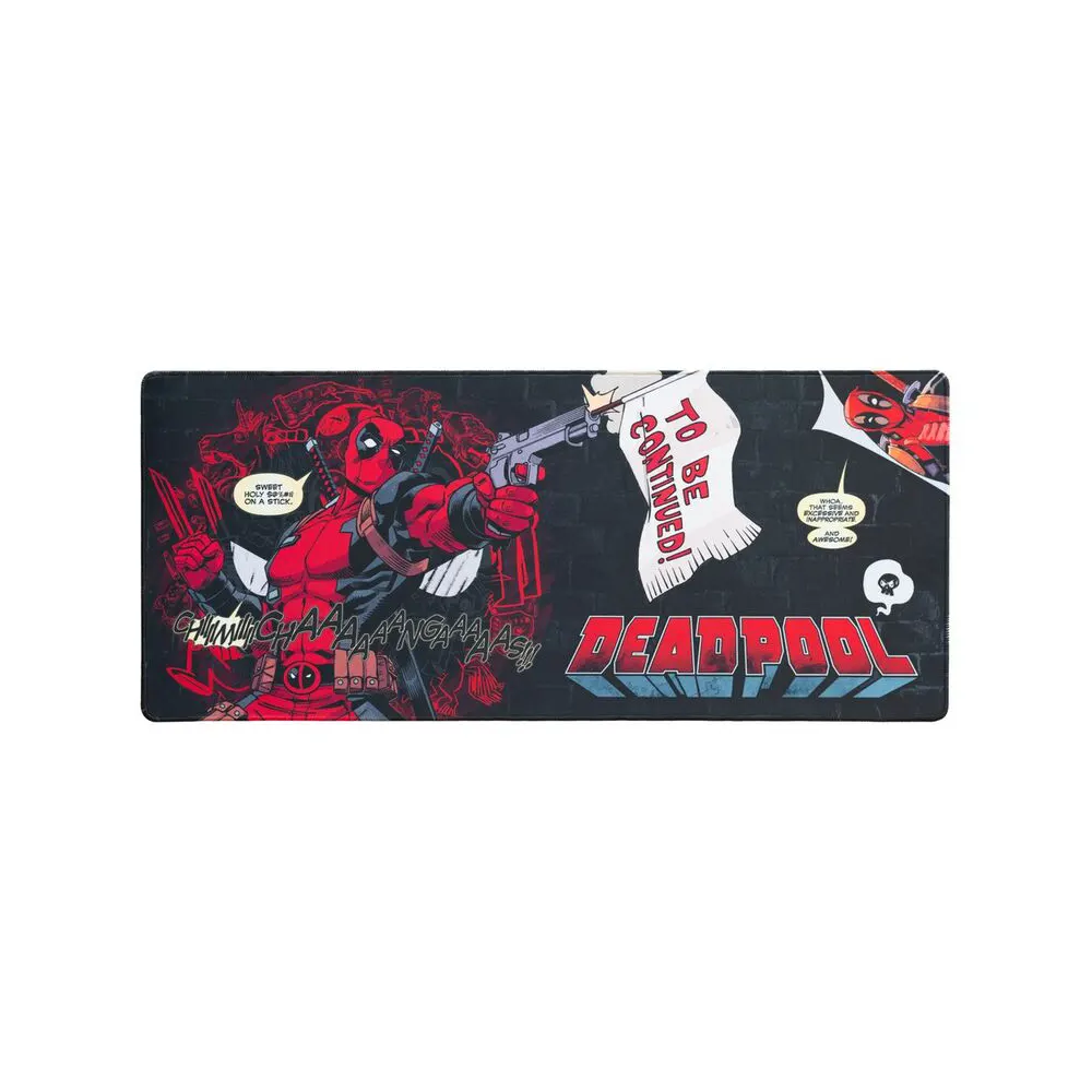 Marvel Deadpool gaming desk mat with 80x35cm dimensions, waterproof high-density textile, and anti-slip rubber base, water resistance, Gaming Mouse Pad