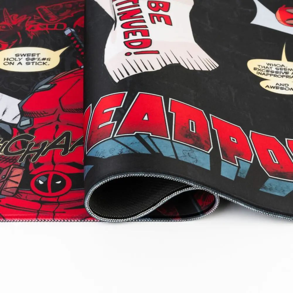 Marvel Deadpool gaming desk mat with 80x35cm dimensions, waterproof high-density textile, and anti-slip rubber base, water resistance Mouse Pad