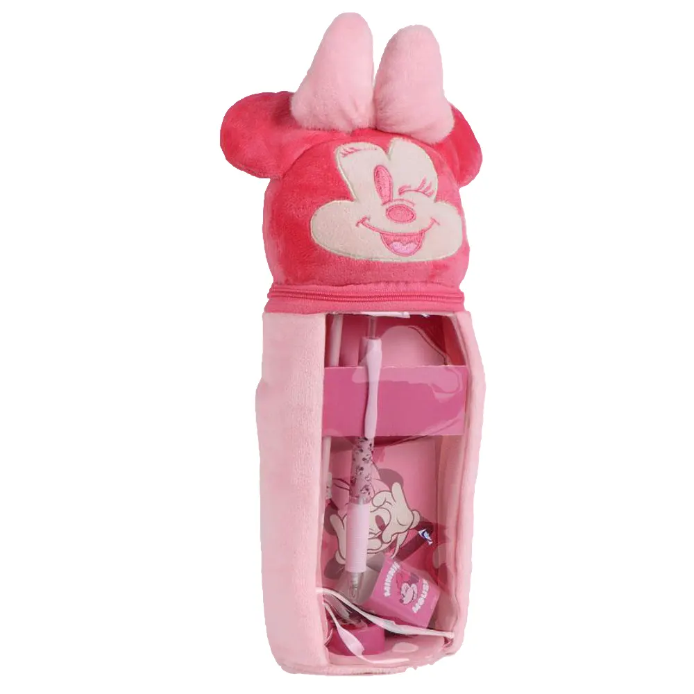 minnie-mouse-plush-pencil-case Disney Minnie Wink Pink plush stuffed pen holder official merchandise