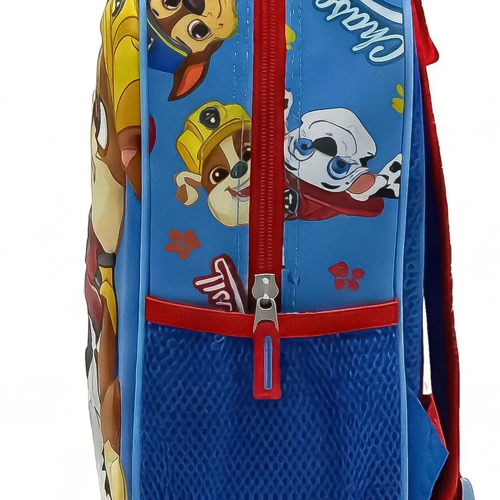 Paw Patrol 3D backpack for preschool with embossed pup design, 30x25x10 cm dimensions, Zip view