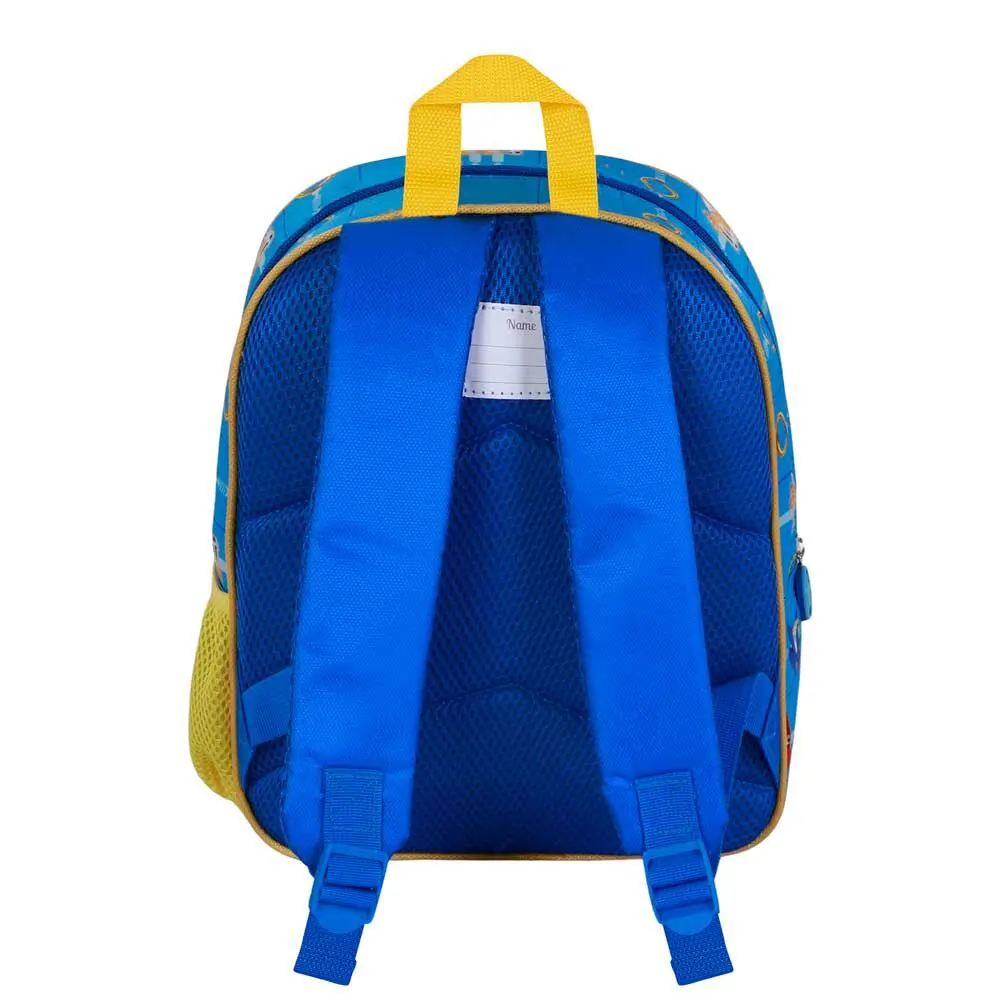 Sonic the Hedgehog Star 3D backpack for preschool with embossed Sonic graphic, 30x25x10 cm dimensions, name tag