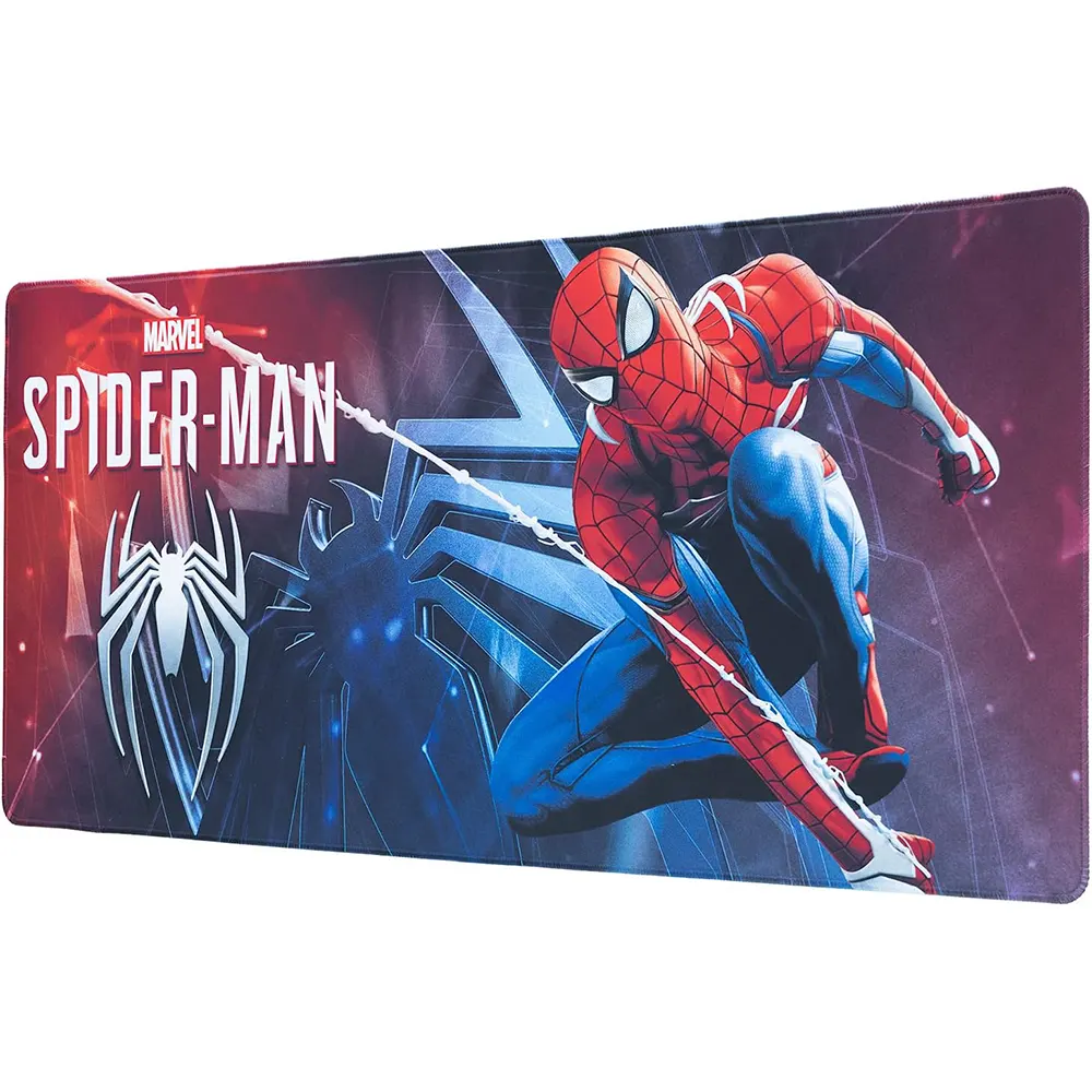 Spiderman gaming desk mat with 80x35cm dimensions, waterproof high-density textile, and anti-slip rubber base XXL Mouse Pad