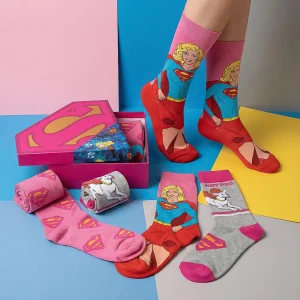 Supergirl socks gift pack 3 pieces supergirl official merchandise