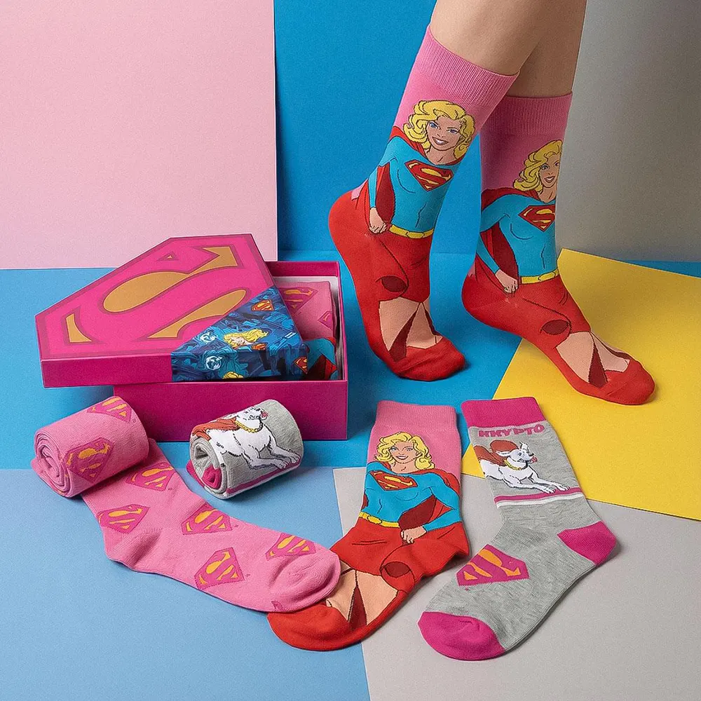supergirl-socks-pack-4 Supergirl socks gift pack 3 pieces supergirl official merchandise