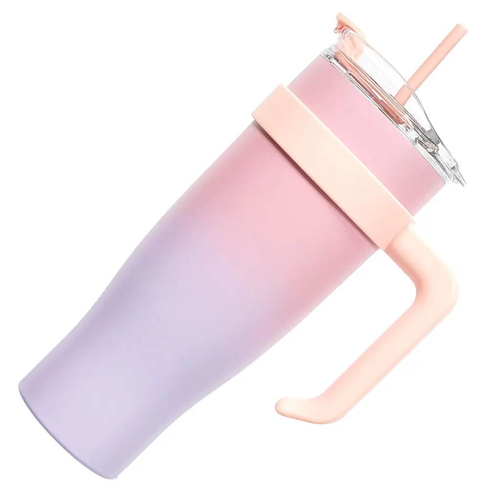 The 1.2L Tie Dye tumbler used at the beach for all-day hydration in Cyprus. pink