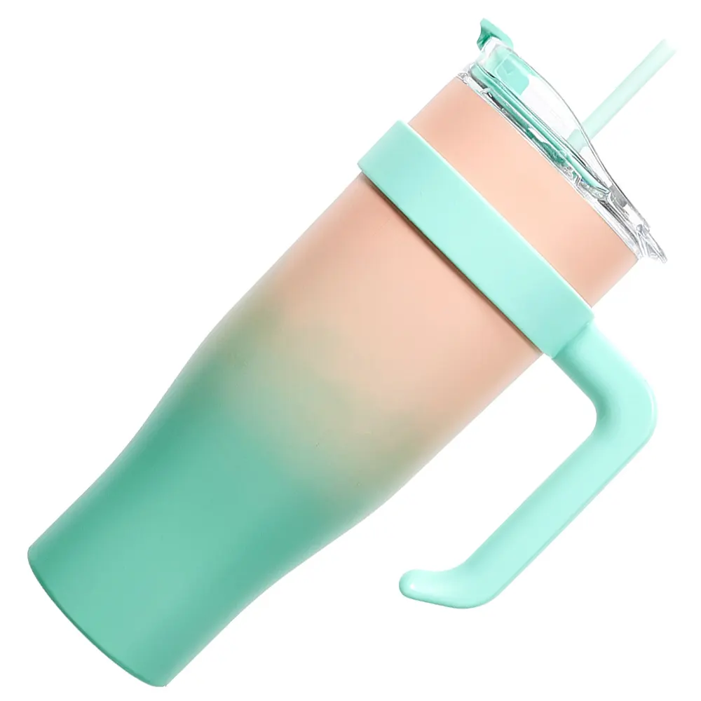 Giant 1.2L Miami Tie and Dye thermal tumbler in a vibrant orange-green gradient.